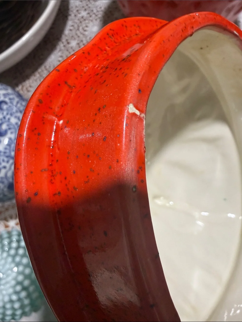 Vintage large strawberry ceramic cookie jar signed 1979